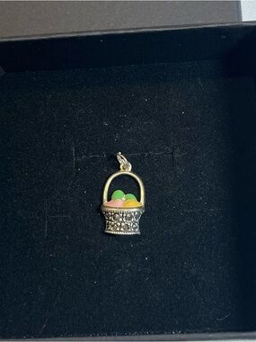 Sterling silver Easter basket charm